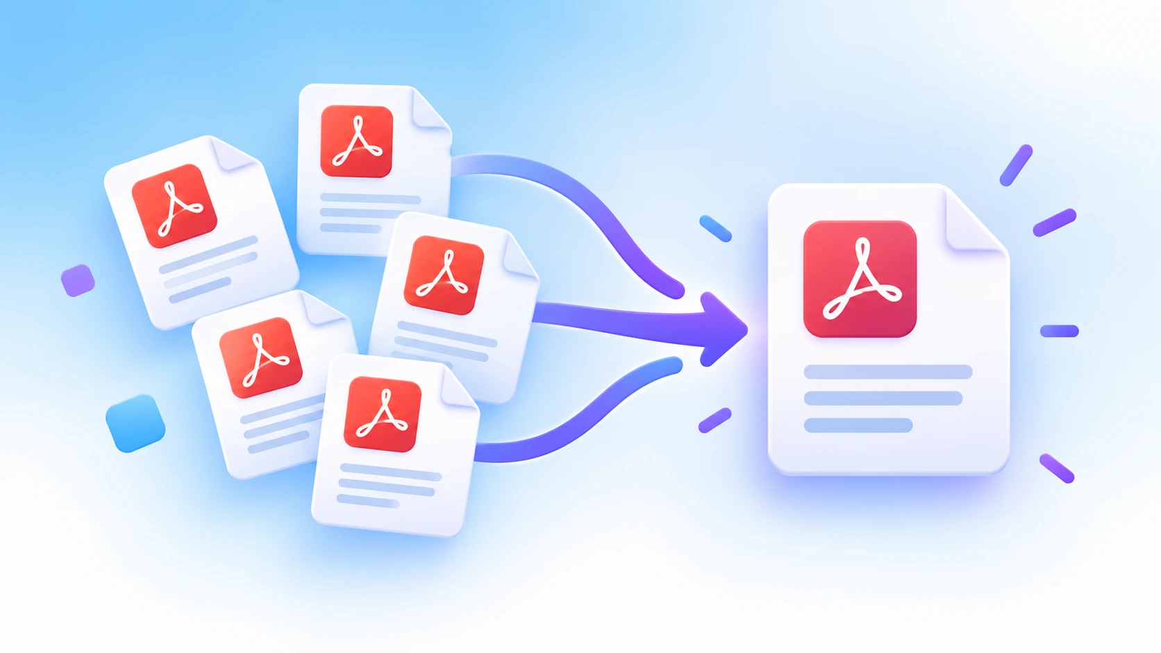 Several PDF documents combining into a single PDF file